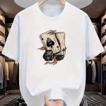 Men's Summer Casual Short Sleeve T-Shirt with Chest & Back Print - Round Neck Regular Fit Summer Essential, Stylish Casual Wear for Beach, Office & Everyday Outfits - Versatile Plain or Printed Top for Layering (Hand Wash/Dry Clean) - Men's