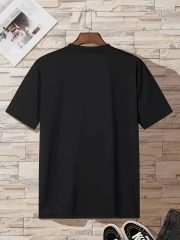 Men's Summer Casual Short Sleeve T-Shirt with Chest & Back Print - Round Neck Regular Fit Summer Essential, Stylish Casual Wear for Beach, Office & Everyday Outfits - Versatile Plain or Printed Top for Layering (Hand Wash/Dry Clean) - Men's - Image 4