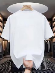 Men's Summer Casual Short Sleeve T-Shirt with Chest & Back Print - Round Neck Regular Fit Summer Essential, Stylish Casual Wear for Beach, Office & Everyday Outfits - Versatile Plain or Printed Top for Layering (Hand Wash/Dry Clean) - Men's - Image 5