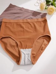 7pcs Plus Size Womens Seamless Panties Set - Soft & Breathable Solid Briefs with Elastic Waistband for Comfortable Daily Wear - Image 5